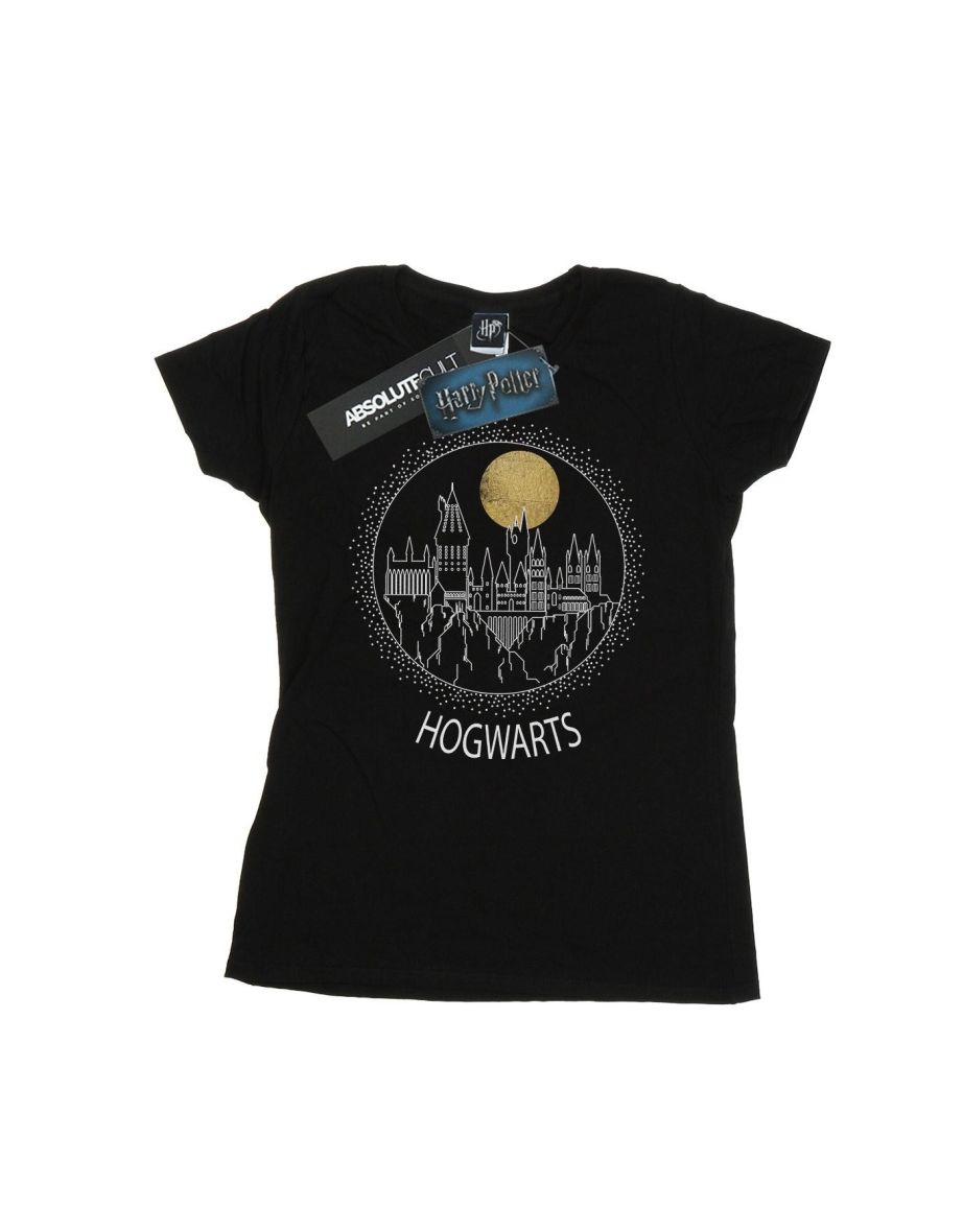 Harry Potter Womens/Ladies Hogwarts Circle Cotton T-Shirt - Black