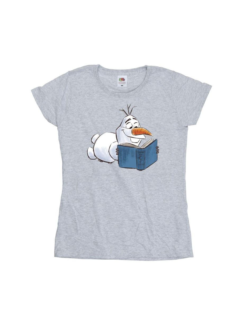 Disney Womens/Ladies Frozen Olaf Reading Cotton T-Shirt