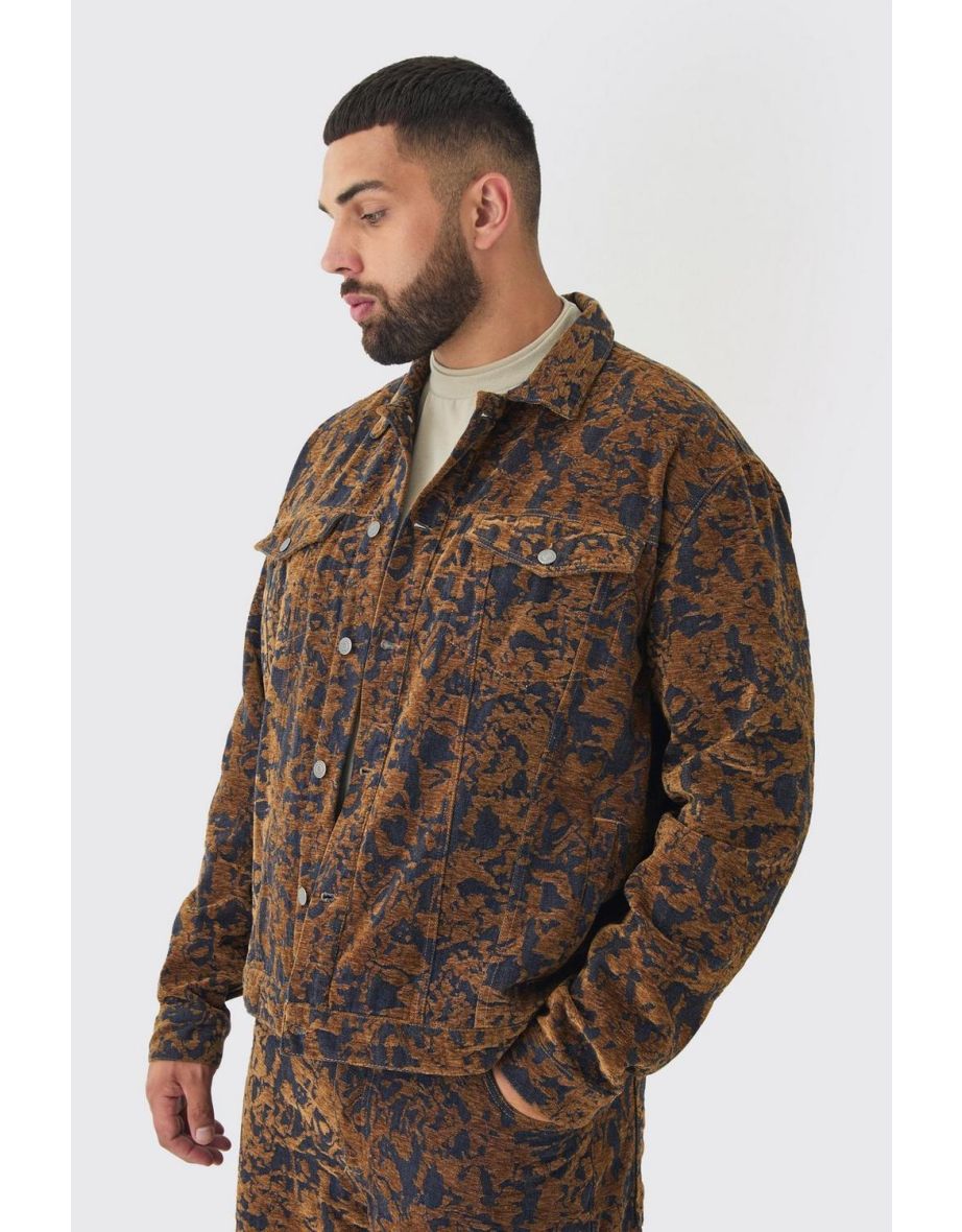 Plus Burnout Denim Oversized Jacket