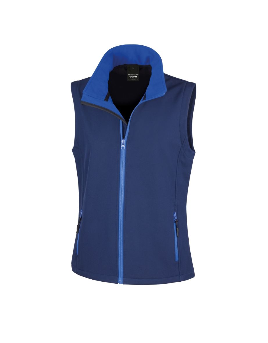 Result Core Womens/Ladies Printable Softshell Bodywarmer - Navy /Royal