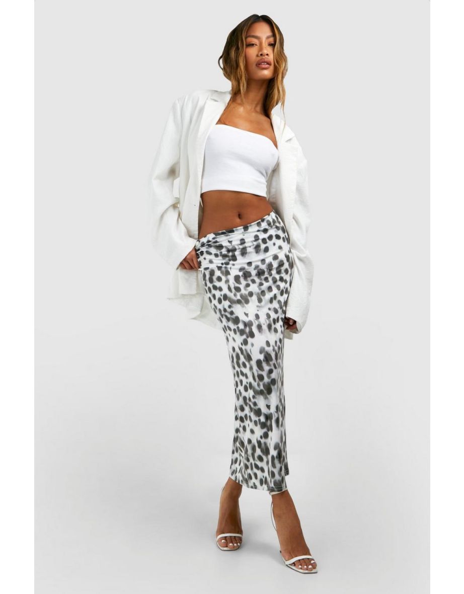 Slinky Leopard Print Midaxi Skirt - leopard
