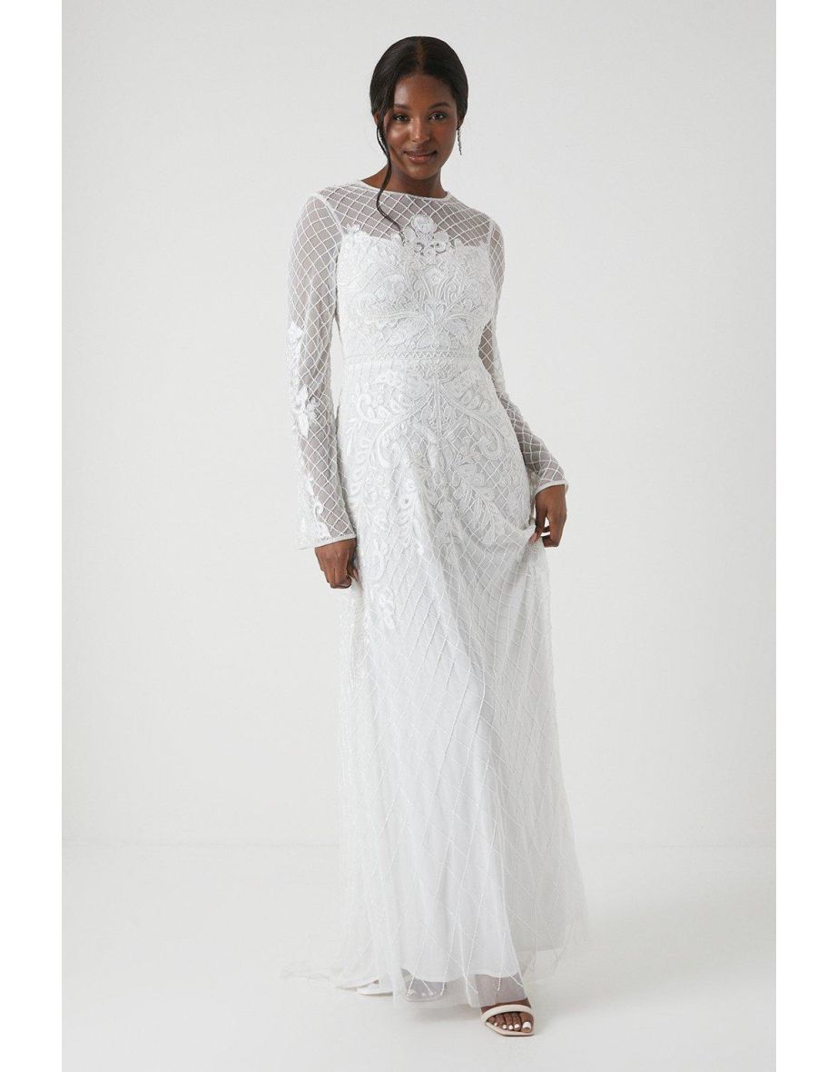 Heavily Embellished Boho Wedding Dress