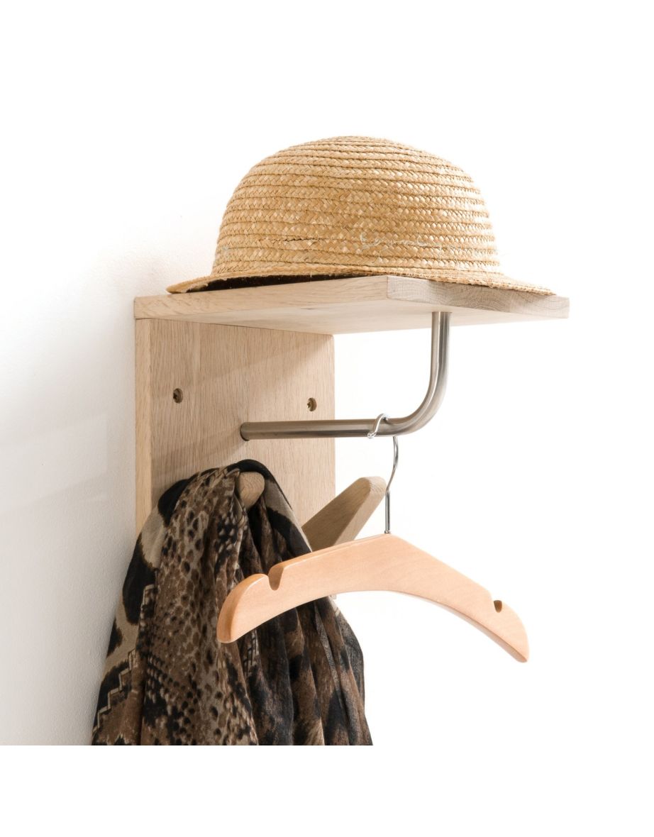 Slofia Light Oak Mini Coat Rack with Shelf - 2