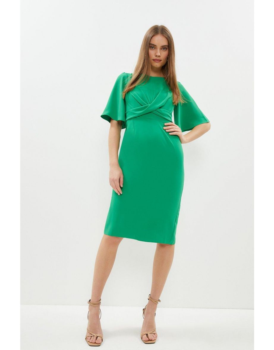 Petite Drape Detail Pencil Dress