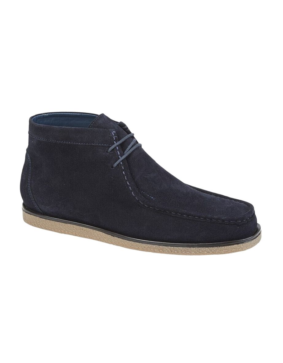 Roamers Mens Suede Ankle Boots - Navy Blue
