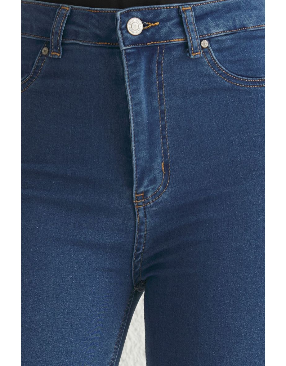Indigo High Waist Skinny Jeans - 4