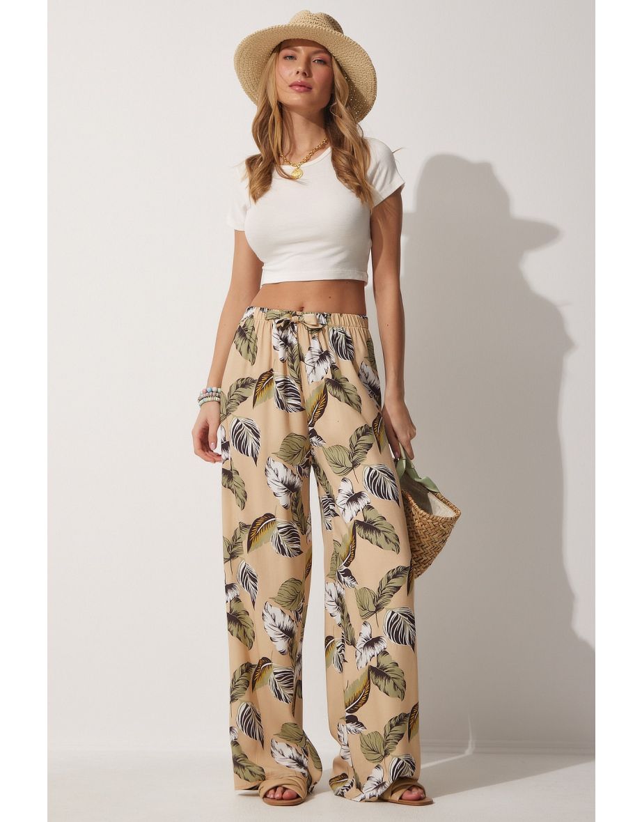 Pants - Beige - Wide leg