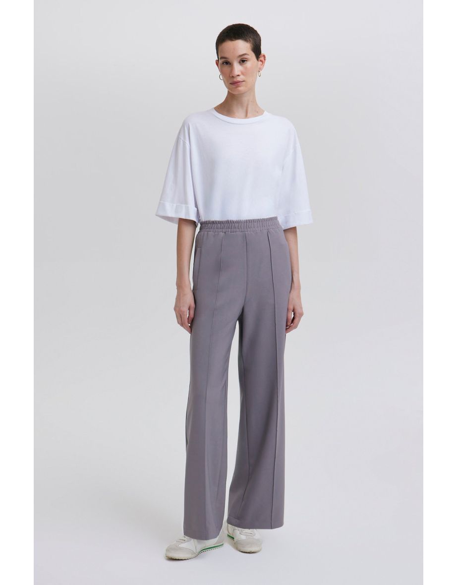 RIBBED CREPE TROUSERS