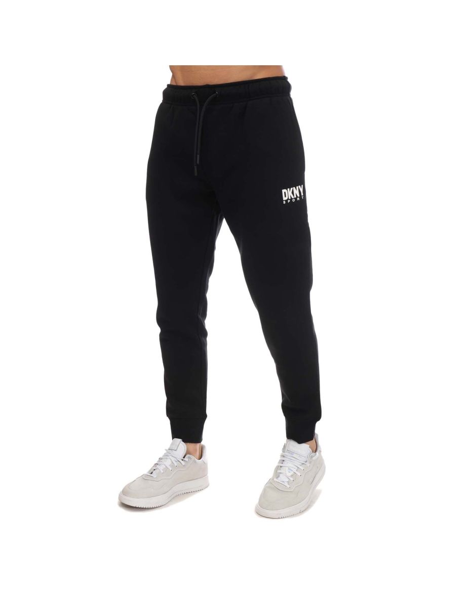 Men's DKNY Printed Logo Joggers in Black