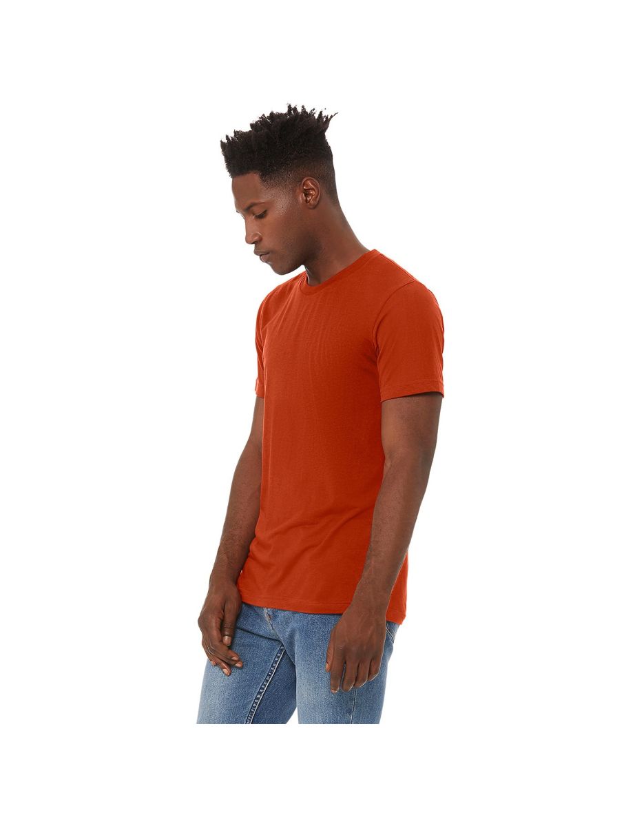 Canvas Mens Triblend Crew Neck Plain Short Sleeve T-Shirt - Brick Triblend - 2