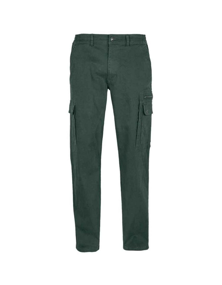 SOLS Mens Docker Stretch Cargo Trousers - Forest Green