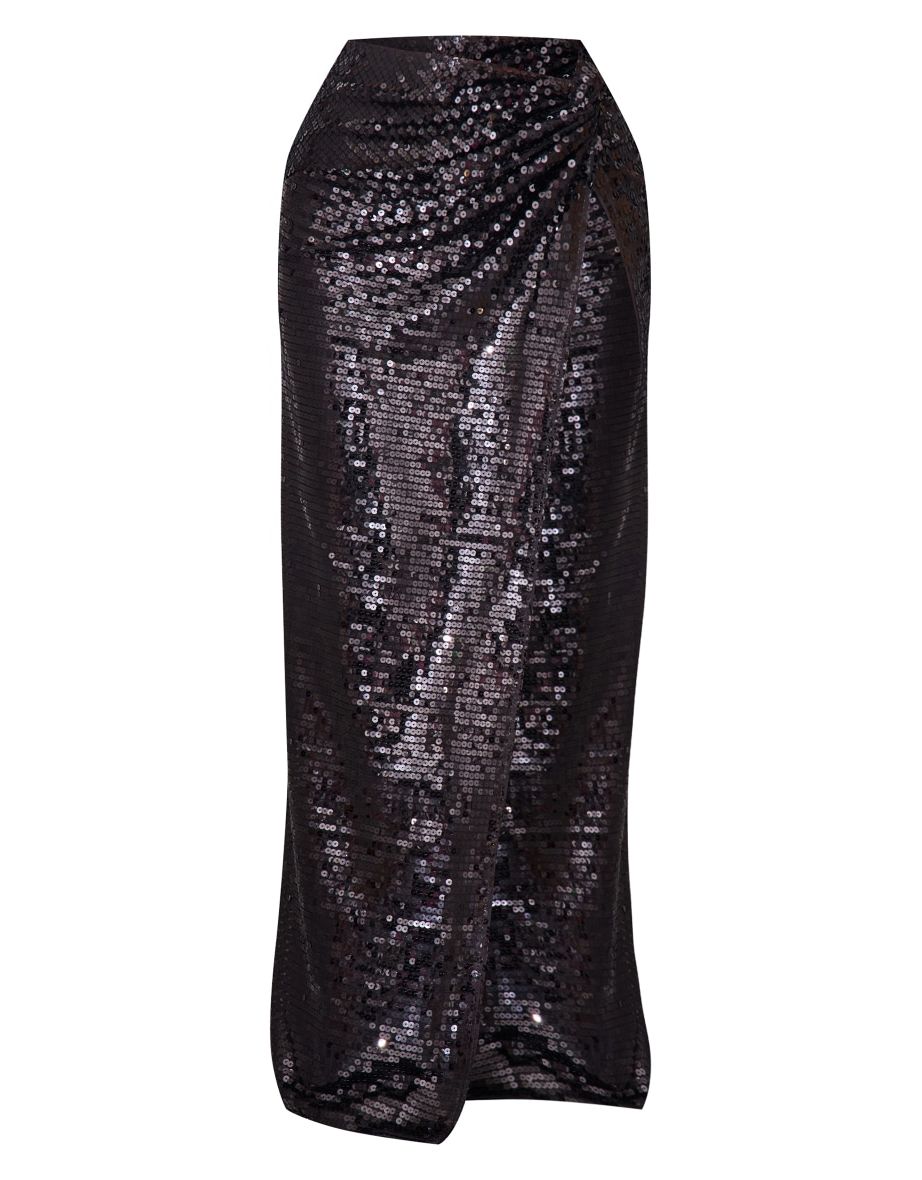 Black Column Maxi Skirt - 4