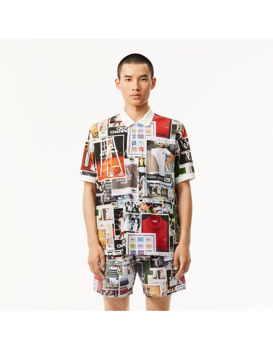 Men's Lacoste Loose Fit L.12.12 Printed Polo Shirt in other