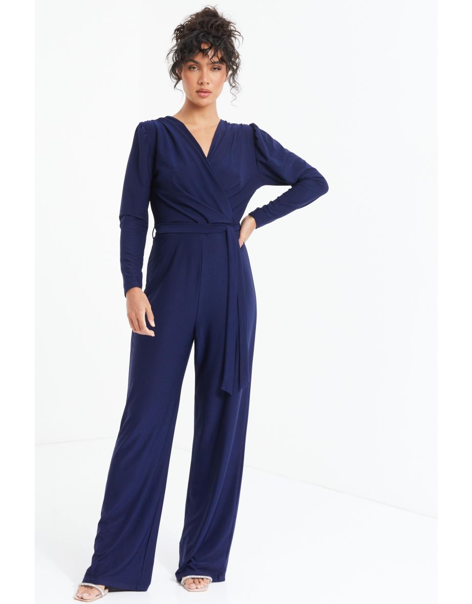 Navy jumpsuit long sleeve online