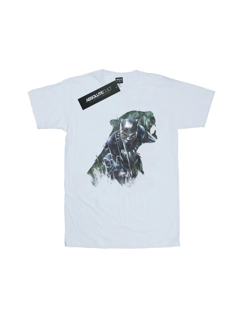 Marvel Mens Black Panther Wild Silhouette T-Shirt - White - 4