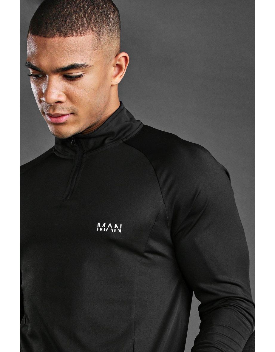 MAN Active Raglan Muscle Fit 1/4 Zip Top - black - 3