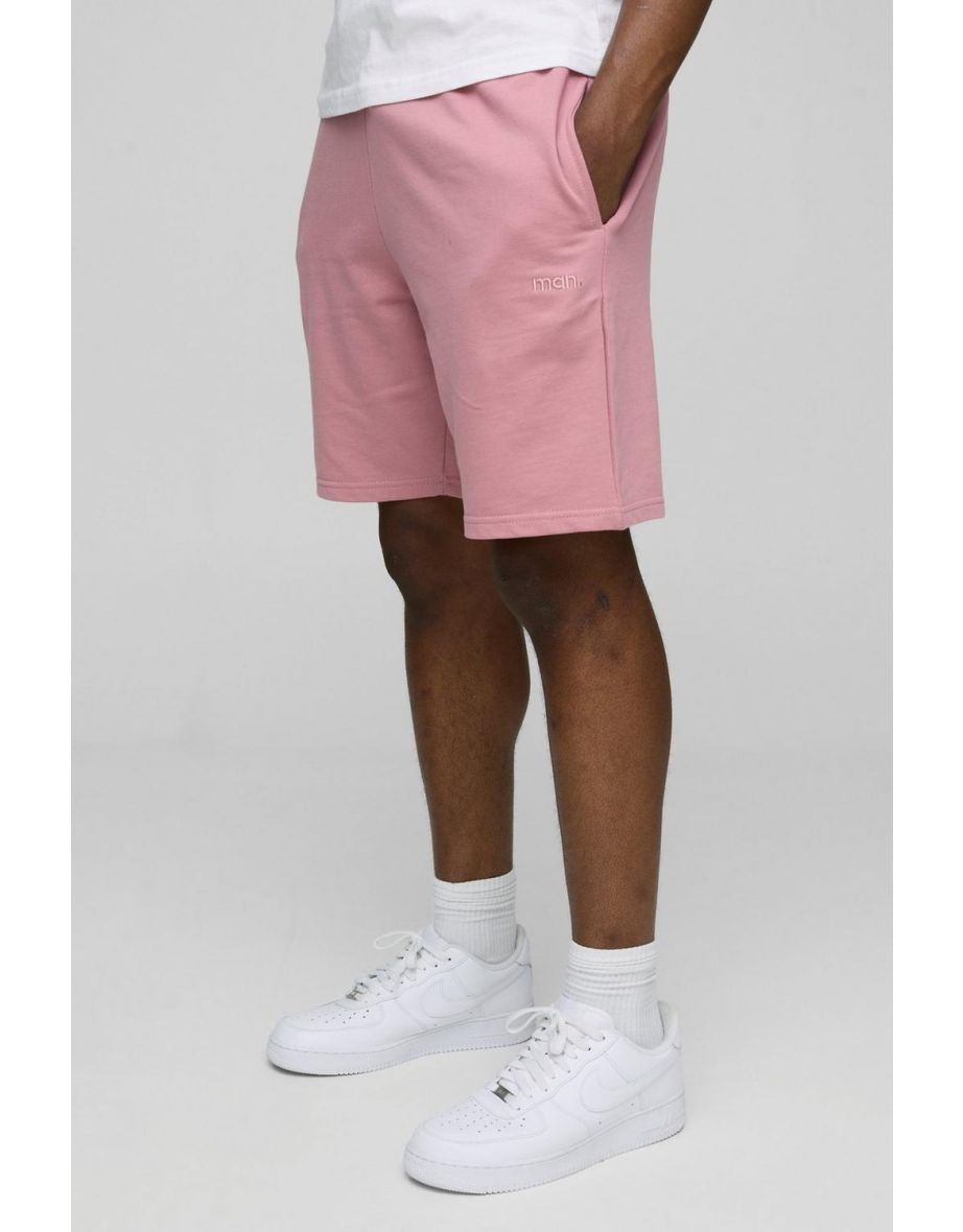 MAN. Relaxed Mid Length Basic Lightweight Shorts - dusky pink