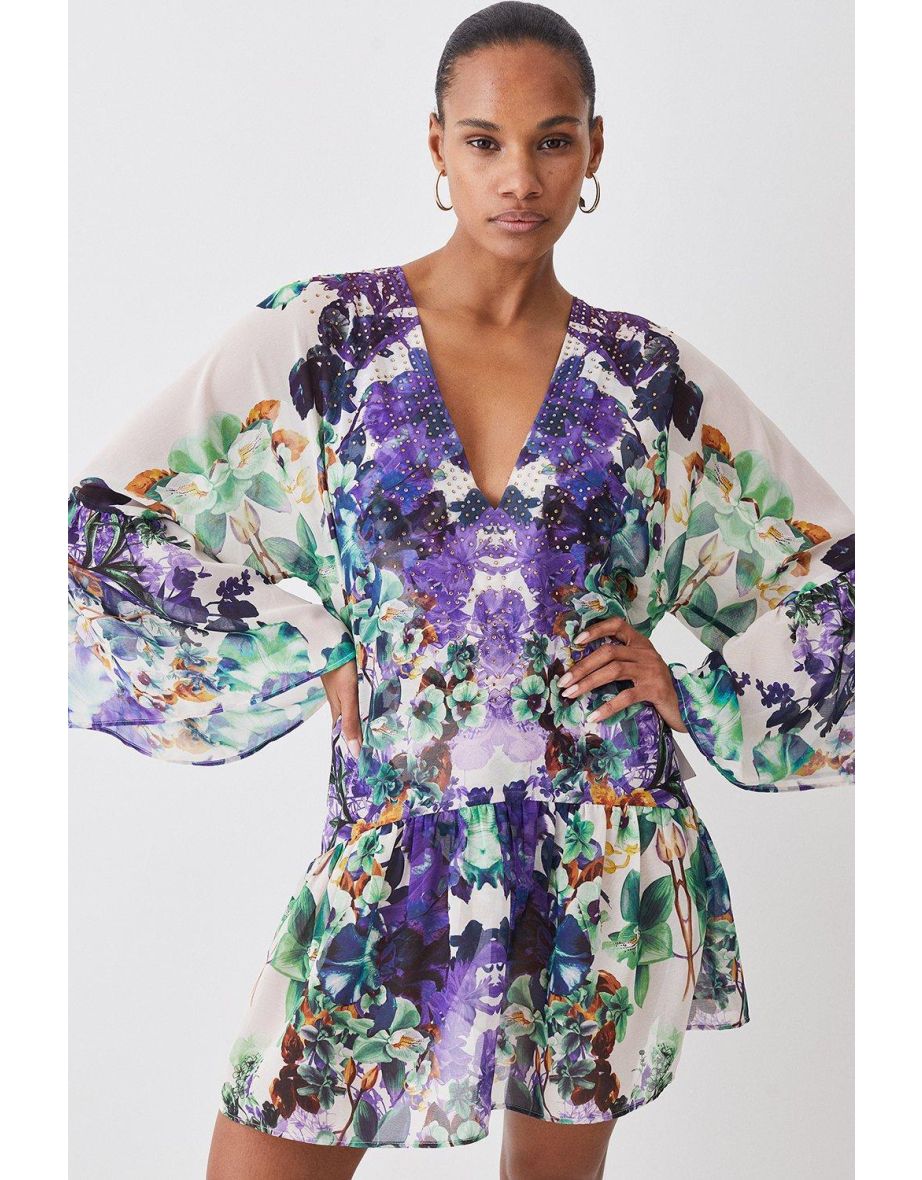 Kimono sleeve deals mini dress