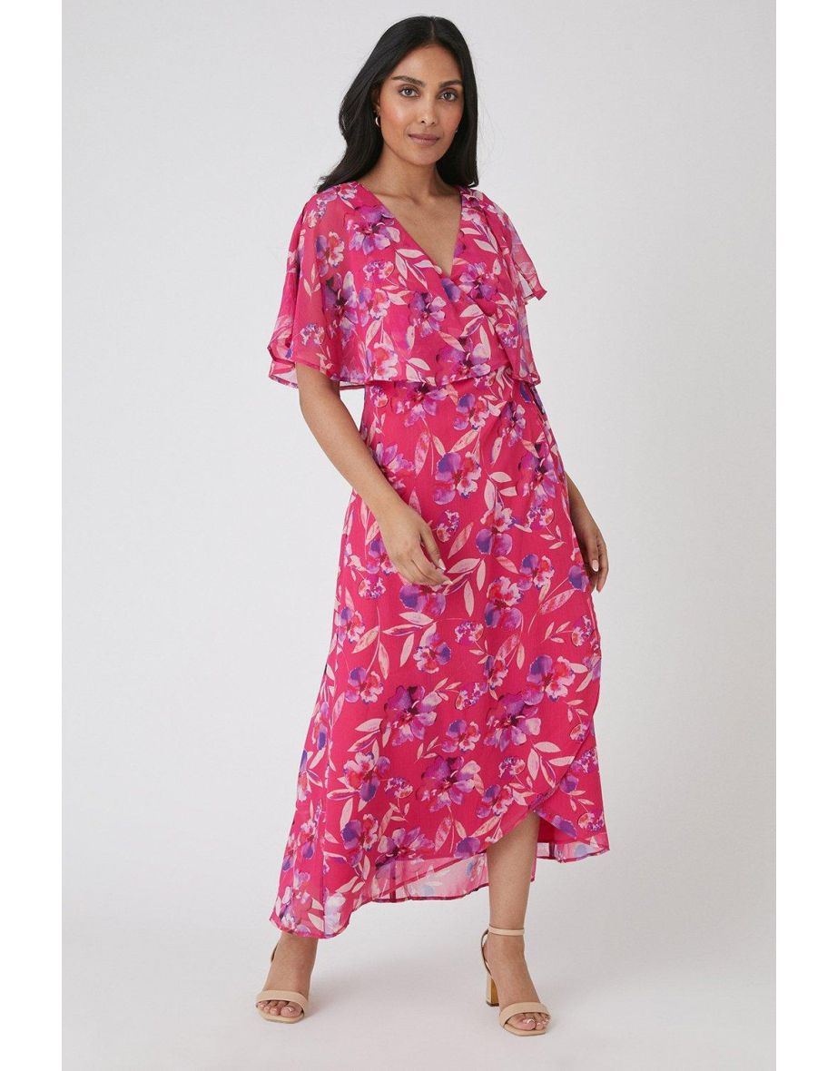 Wallis pink floral outlet dress