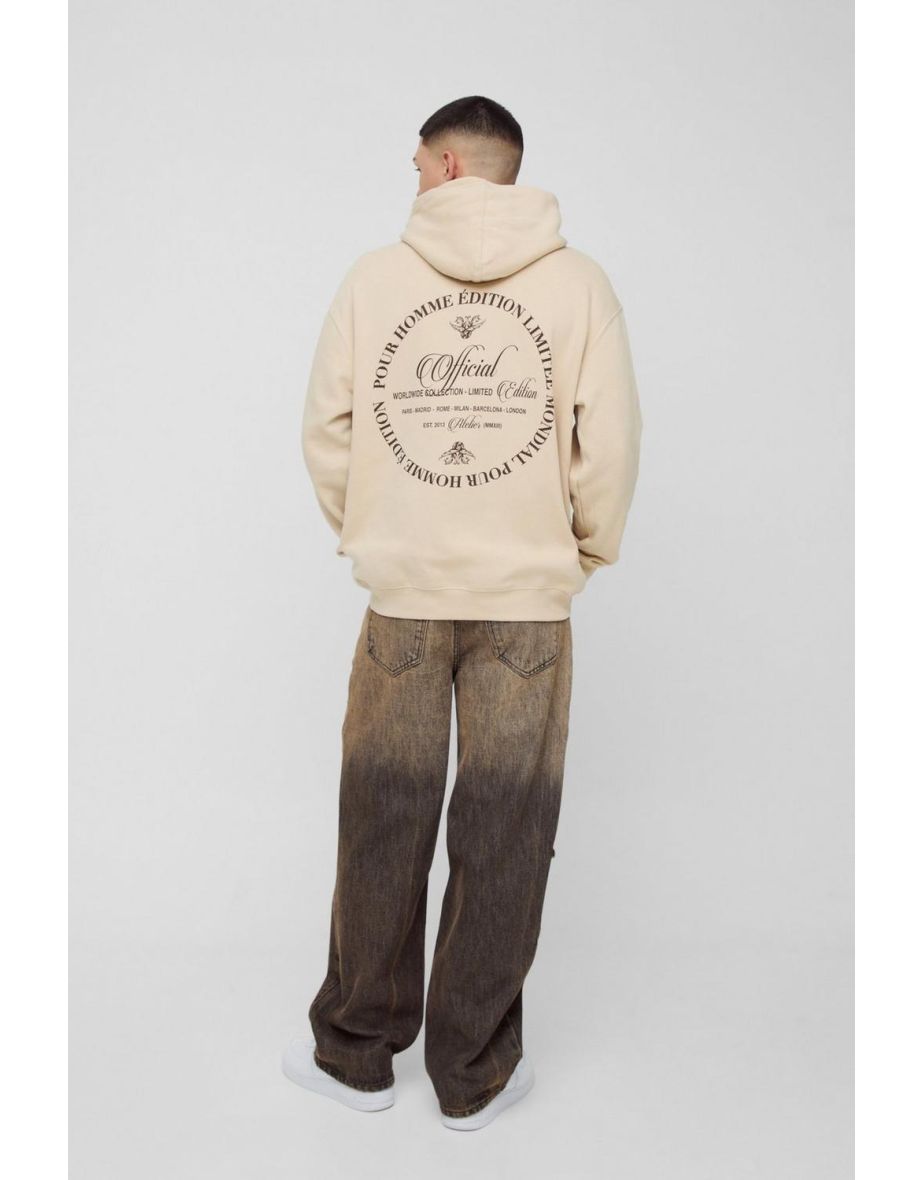 Washed Official Printed Hoodie - sand - 2