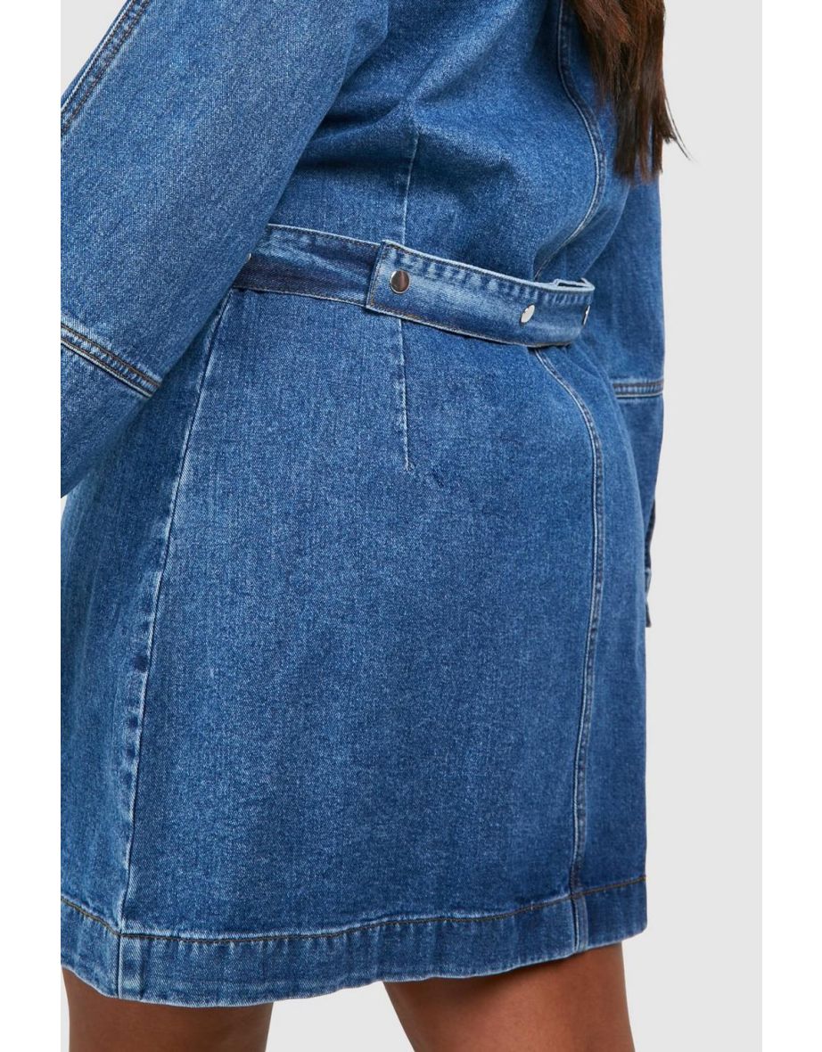 Plus Denim Wrap Dress - 3