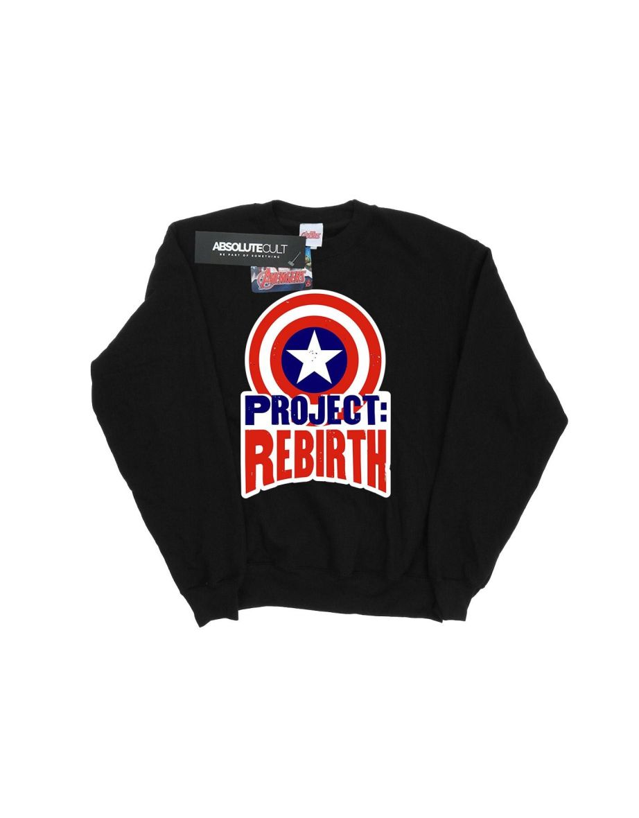 Marvel Boys Captain America Project Rebirth Sweatshirt - Black
