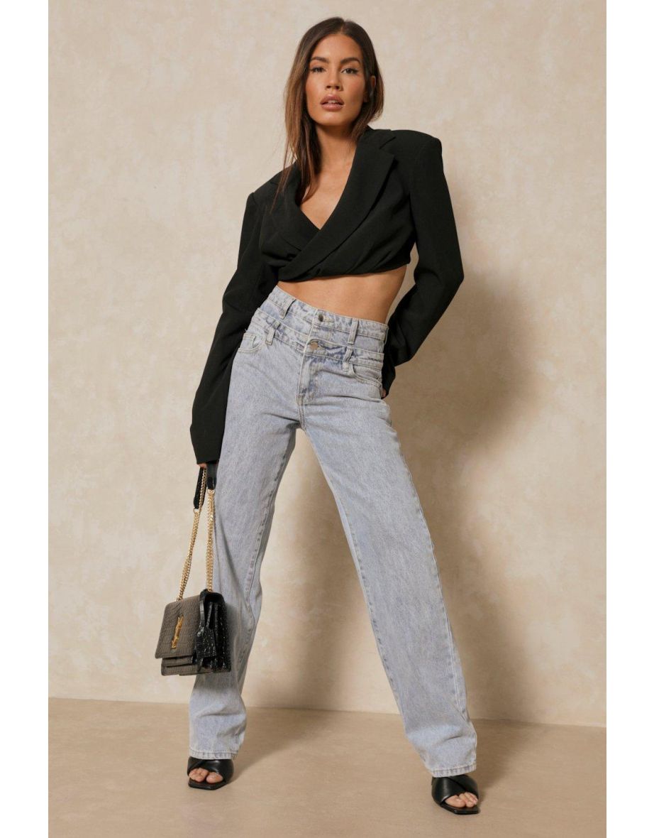 Tailored Draped Cropped Blazer - 3