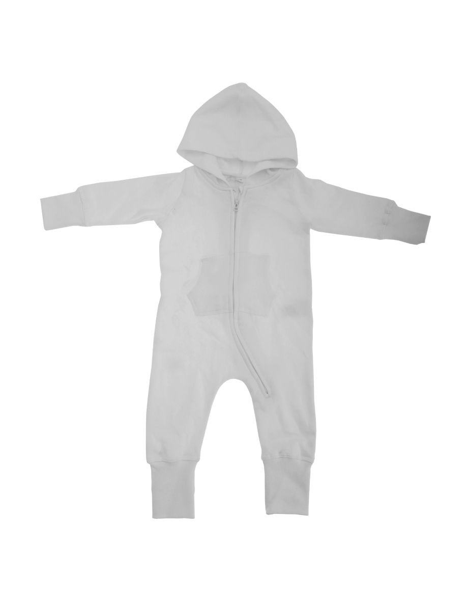 Babybugz Plain Baby All In One / Sleepsuit - Washed Grey Melange