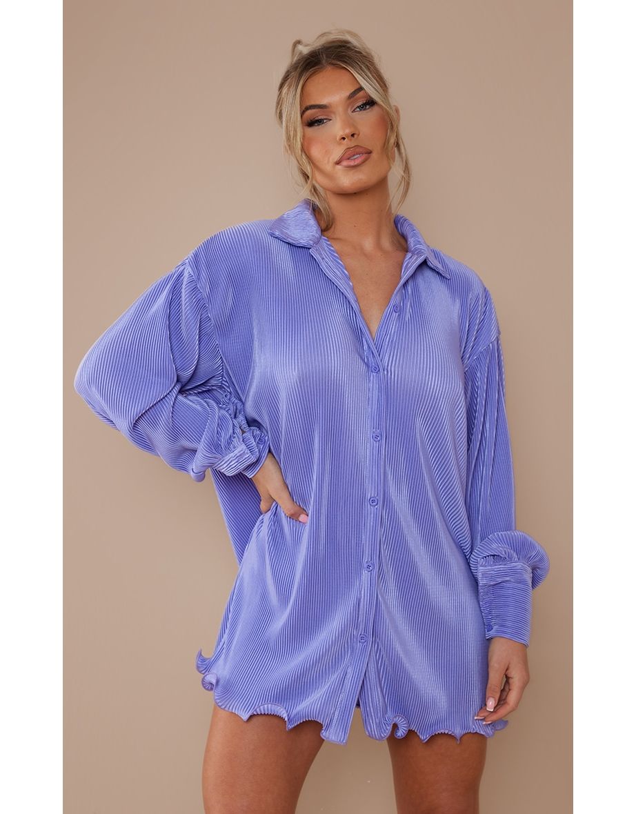 Shirt dress outlet with frill