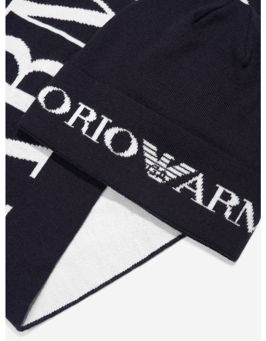 Boys hat And Scarf Set in Navy - 3