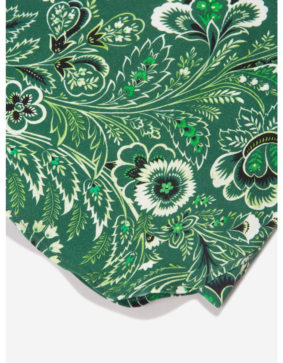 Boys Floral Paisley Polo Shirt in Green - 3