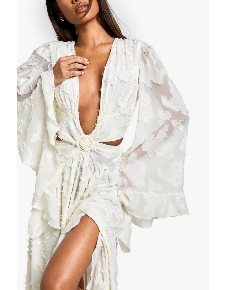 Textured Cut Out Maxi Dress - 3