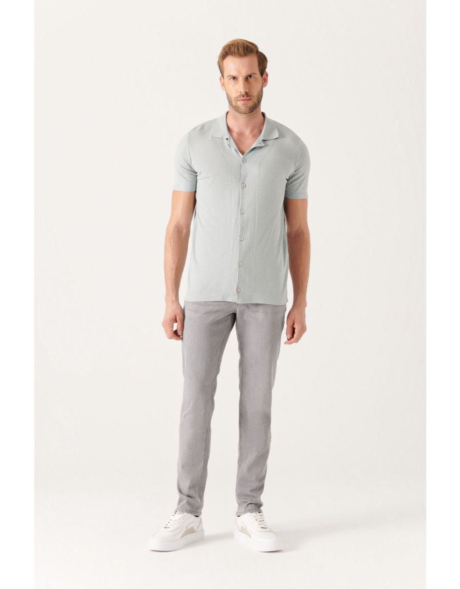 Avva Grey Collared T-Shirt