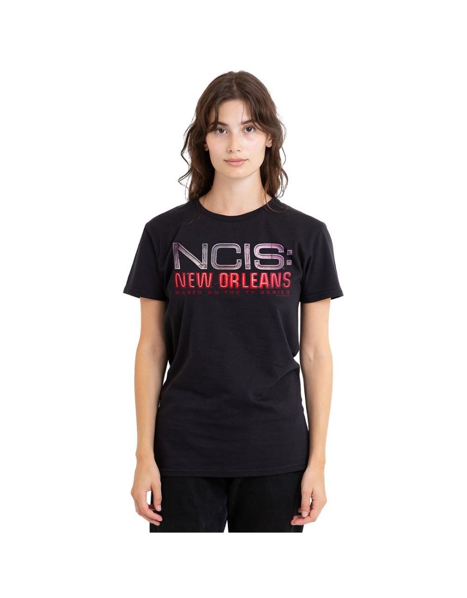 NCIS: New Orleans Unisex Adult Neon Sign T-Shirt - Black