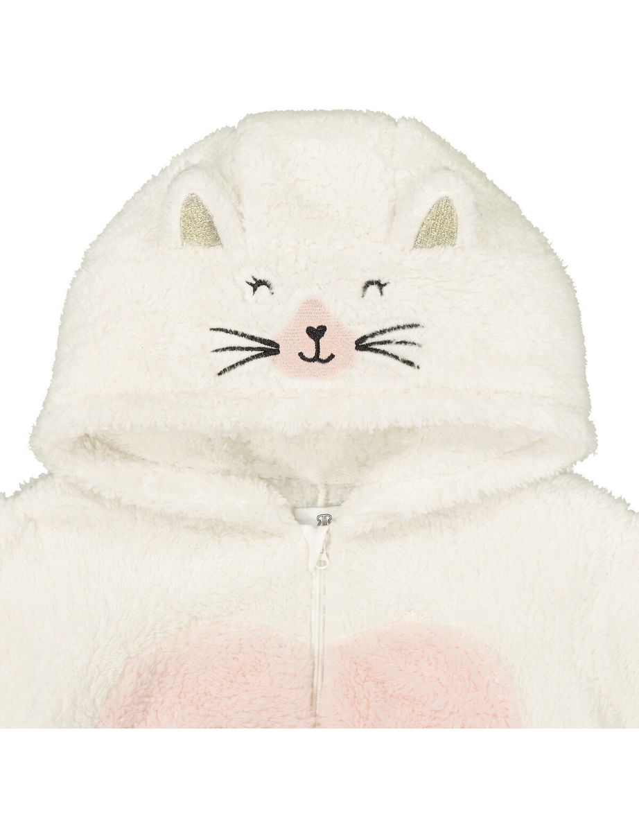 Faux Shearling Cat Onesie - 7