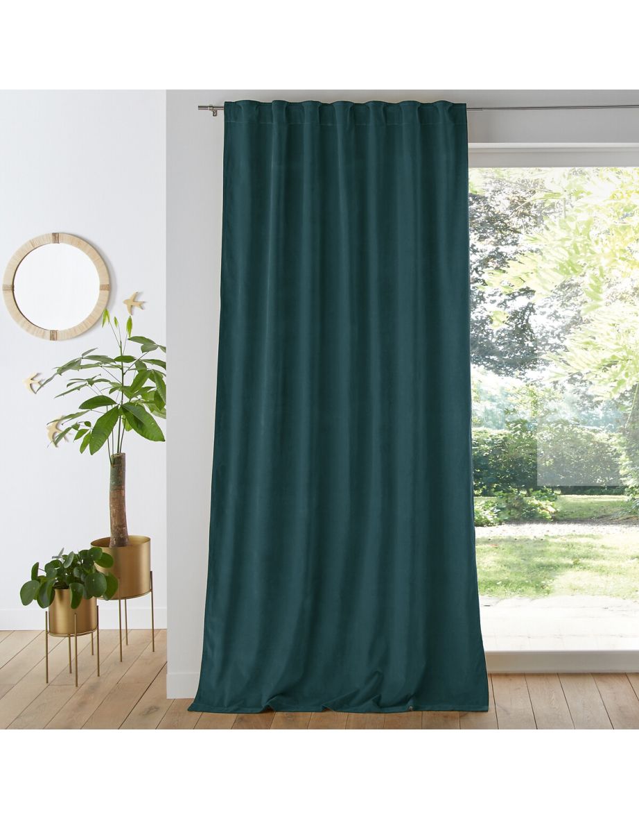 Velvet 100% Cotton Thermal Curtain with Hidden Tabs