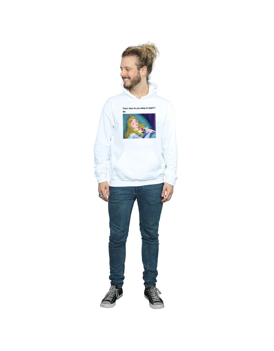 Disney Mens Sleeping Beauty Meme Hoodie - White - 3