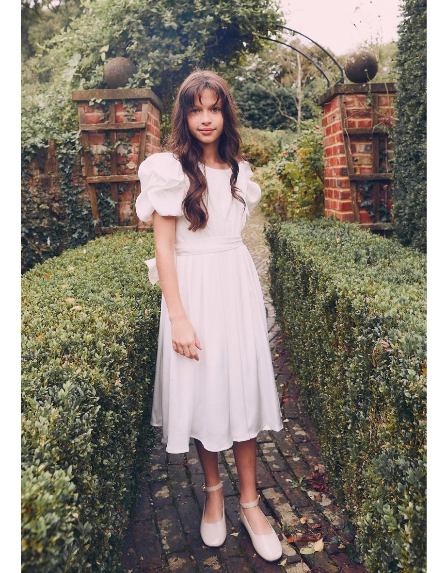 Portia Ivory Pleated Bodice Dress - 3