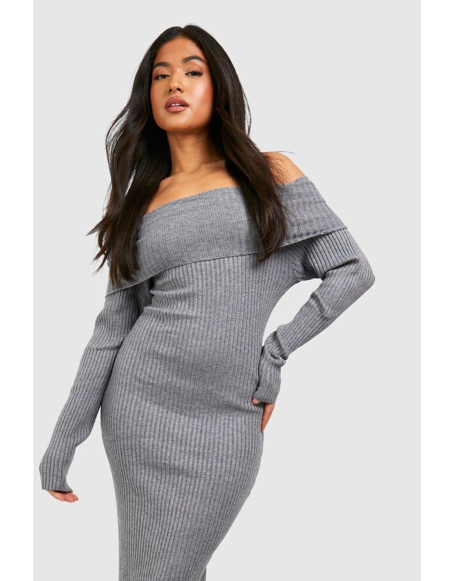 Petite Knitted Bardot Dress - 3