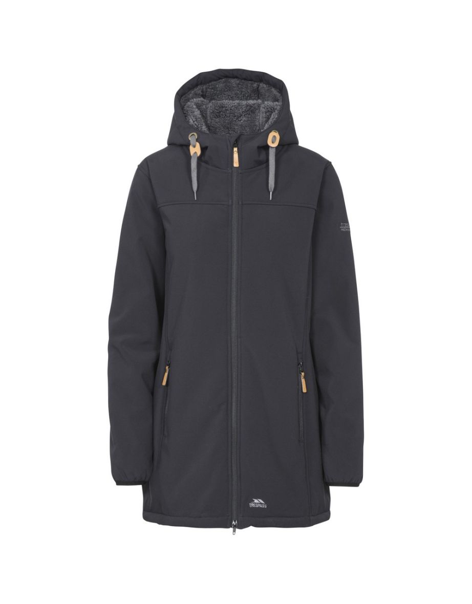 Shop Trespass Womens Ladies Kristen Longer Length Hooded Waterproof Jacket Black Online in Qatar VogaCloset