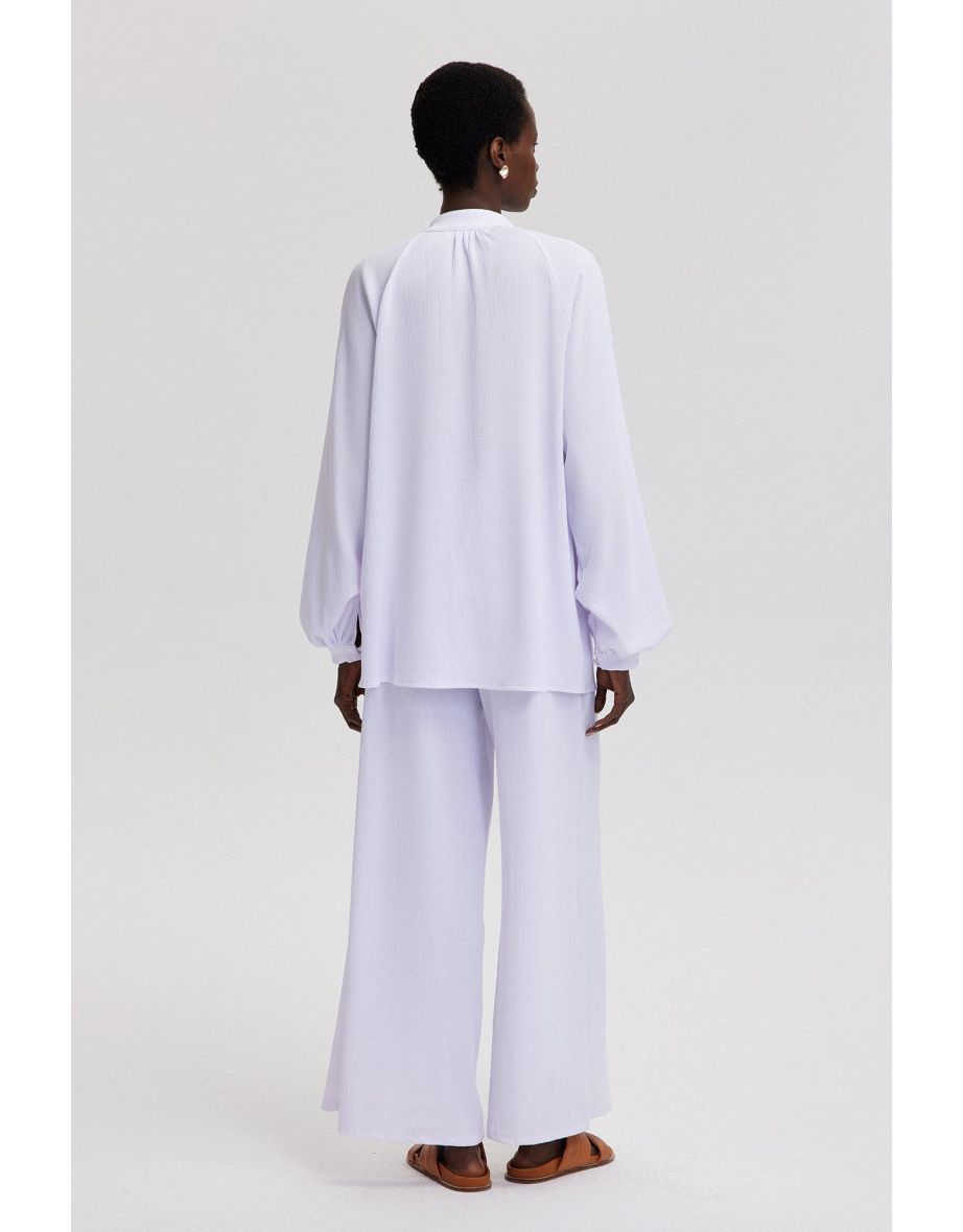 PUFF SLEEVE TUNIC TROUSER SUIT - 3