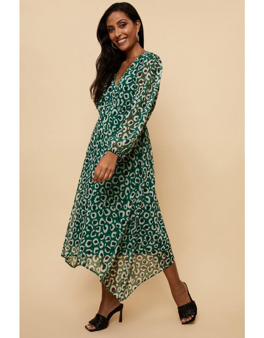 Green animal sales print dress wallis