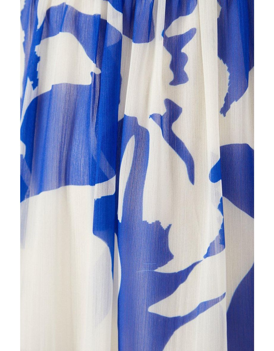 Chiffon Floral Halter Tier Maxi Dress - 3