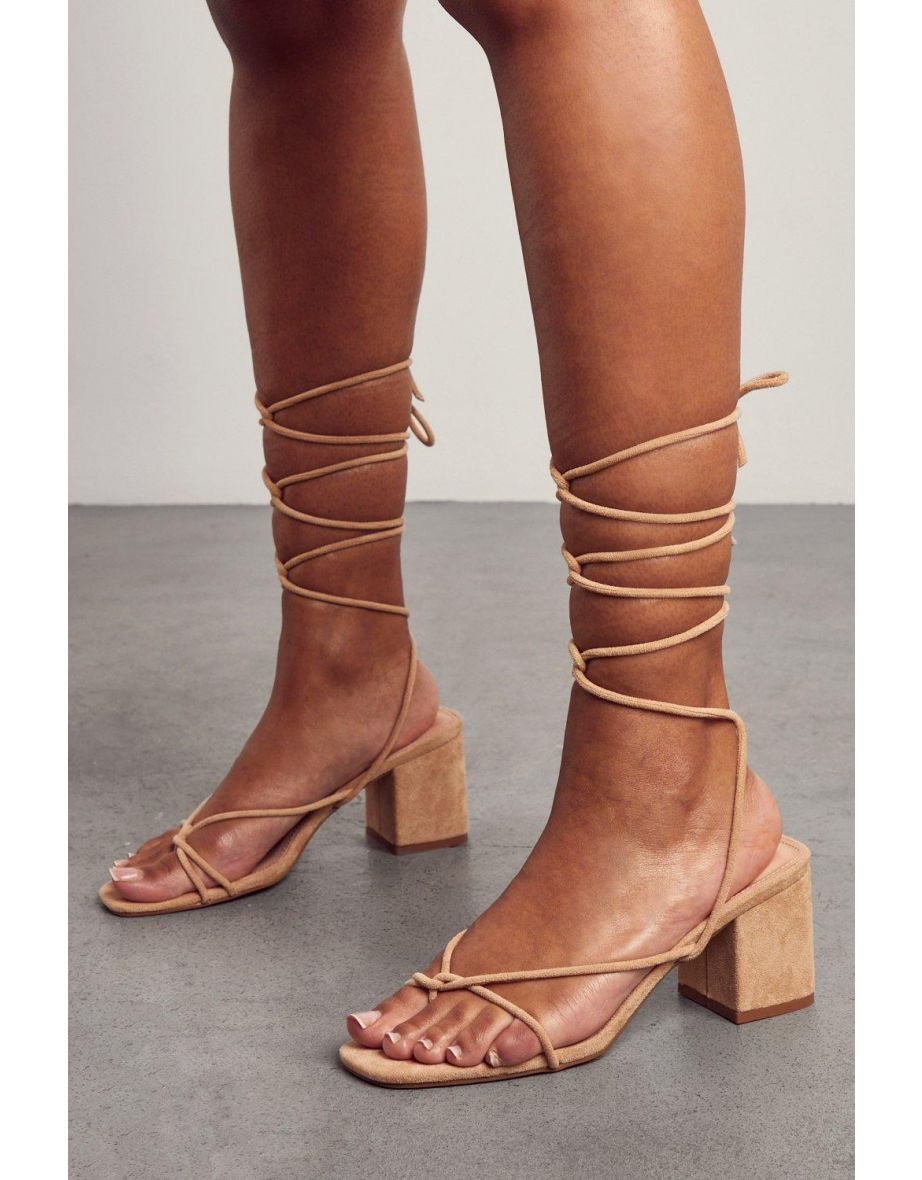 Faux suede store strappy sandals