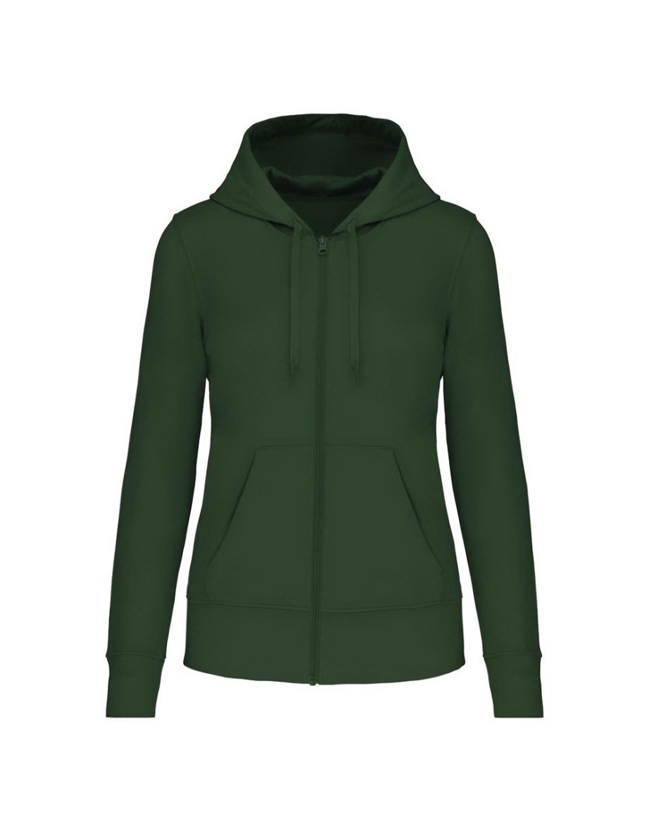 Kariban Womens/Ladies Eco Friendly Full Zip Hoodie - Forest Green
