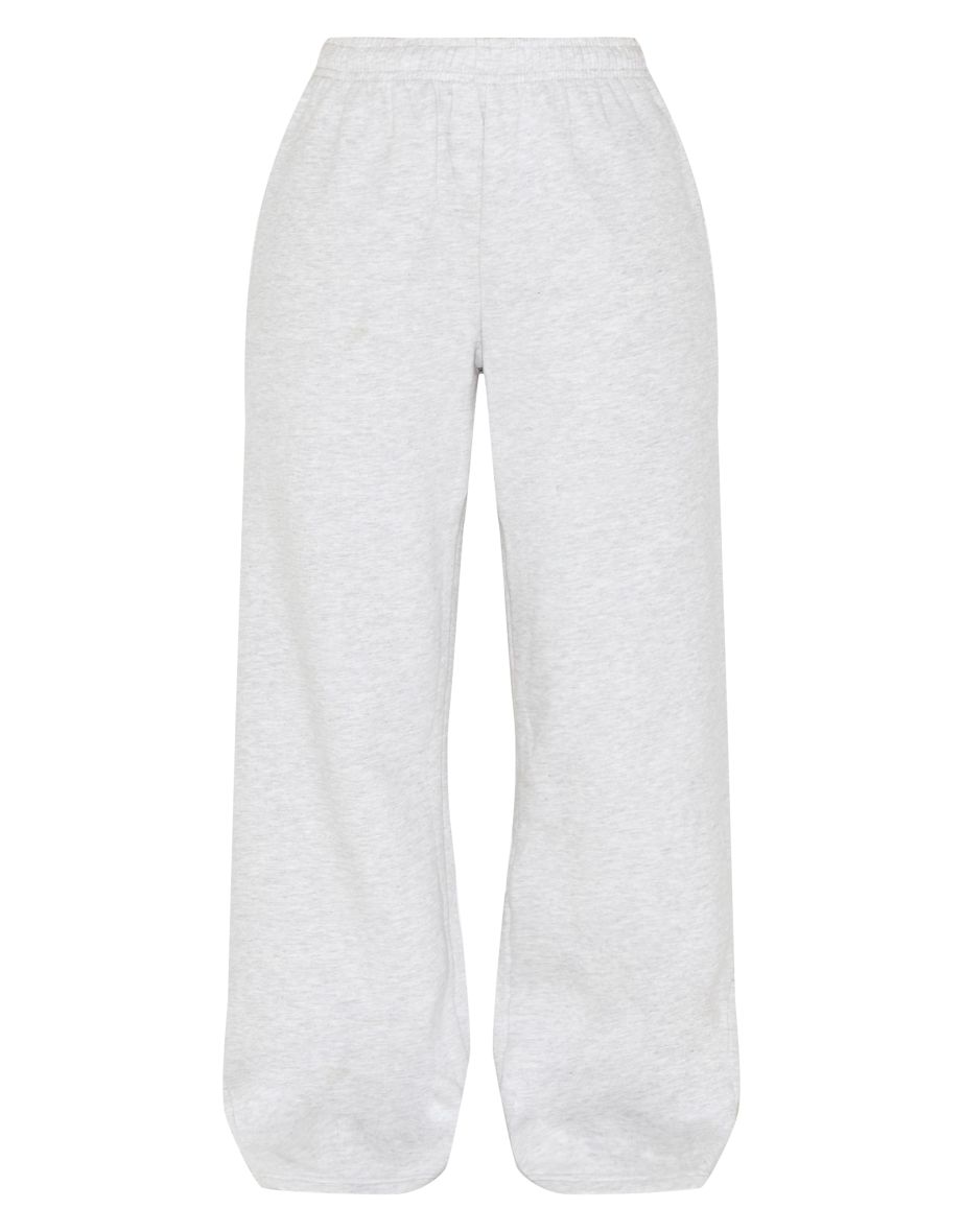 Petite Ash Grey Mid Rise Drawstring Wide Leg Joggers - 4
