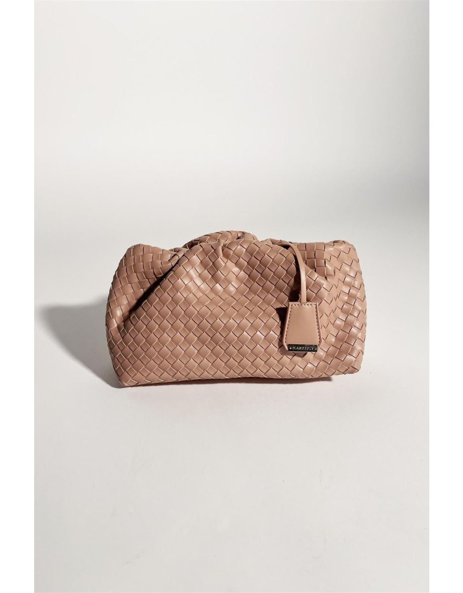 Beige Faux Leather Clutch-Bag
