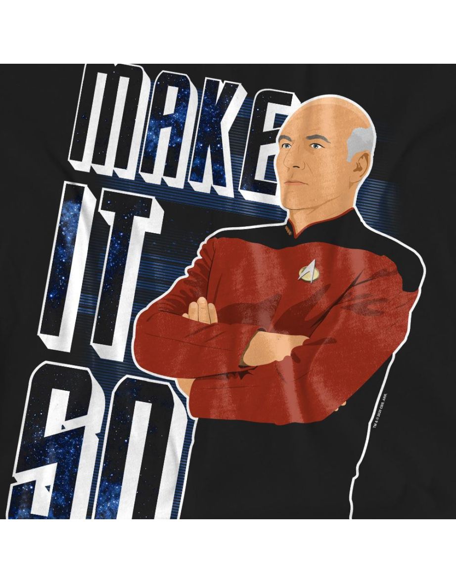 Star Trek: The Next Generation Unisex Adult Make It So T-Shirt - Black - 3