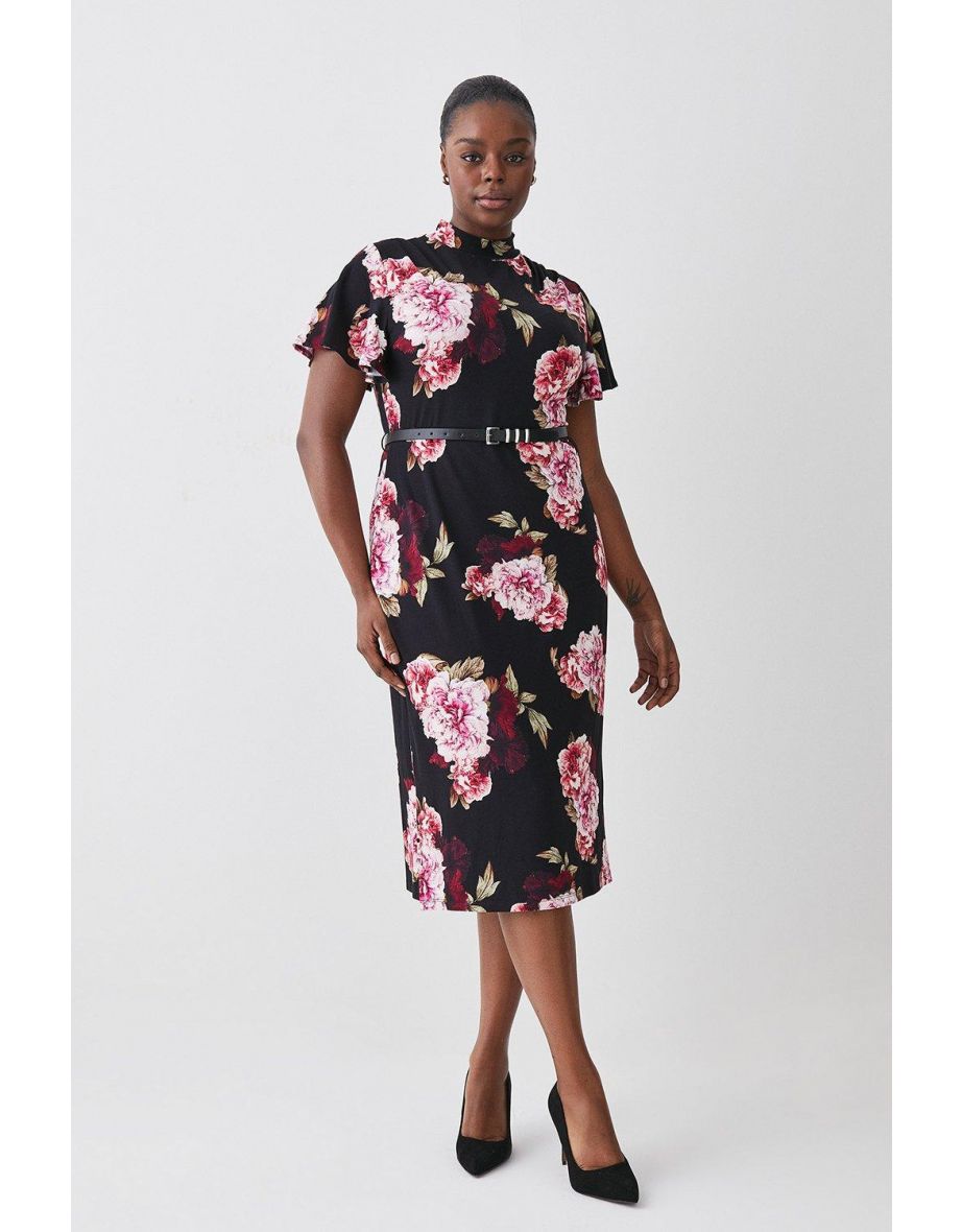 Long sleeve jersey midi dress shop