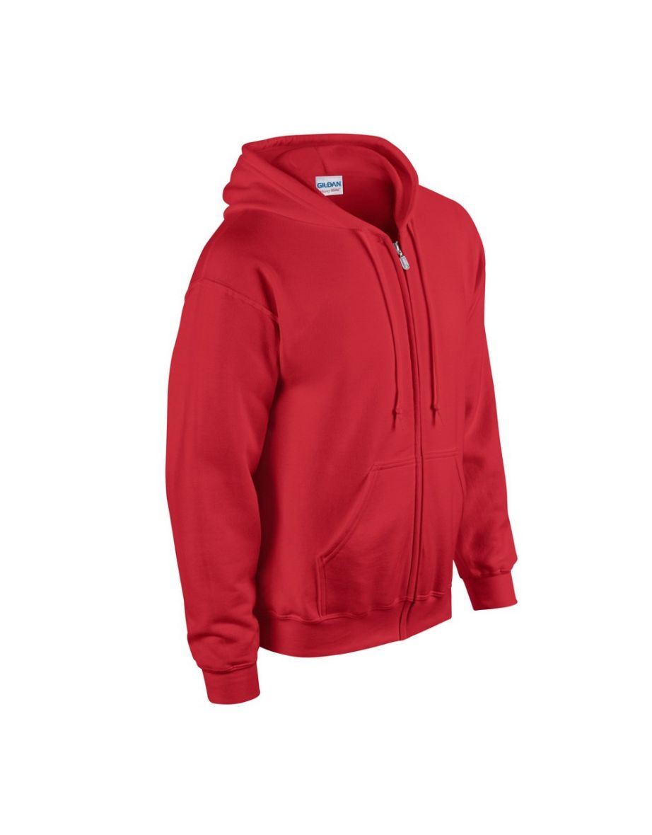 Gildan Mens Heavy Blend Full Zip Hoodie - Red - 2